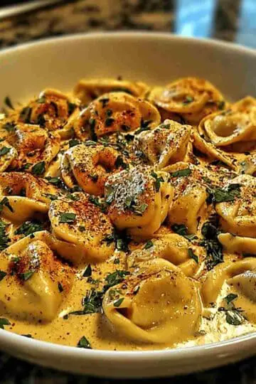 Cajun Chicken Tortellini with Garlic Cream Sauce