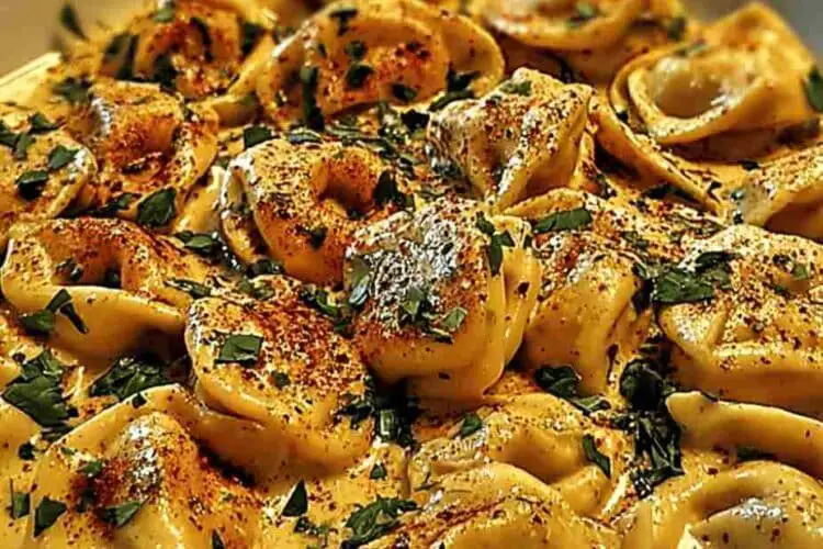 Cajun Chicken Tortellini with Garlic Cream Sauce