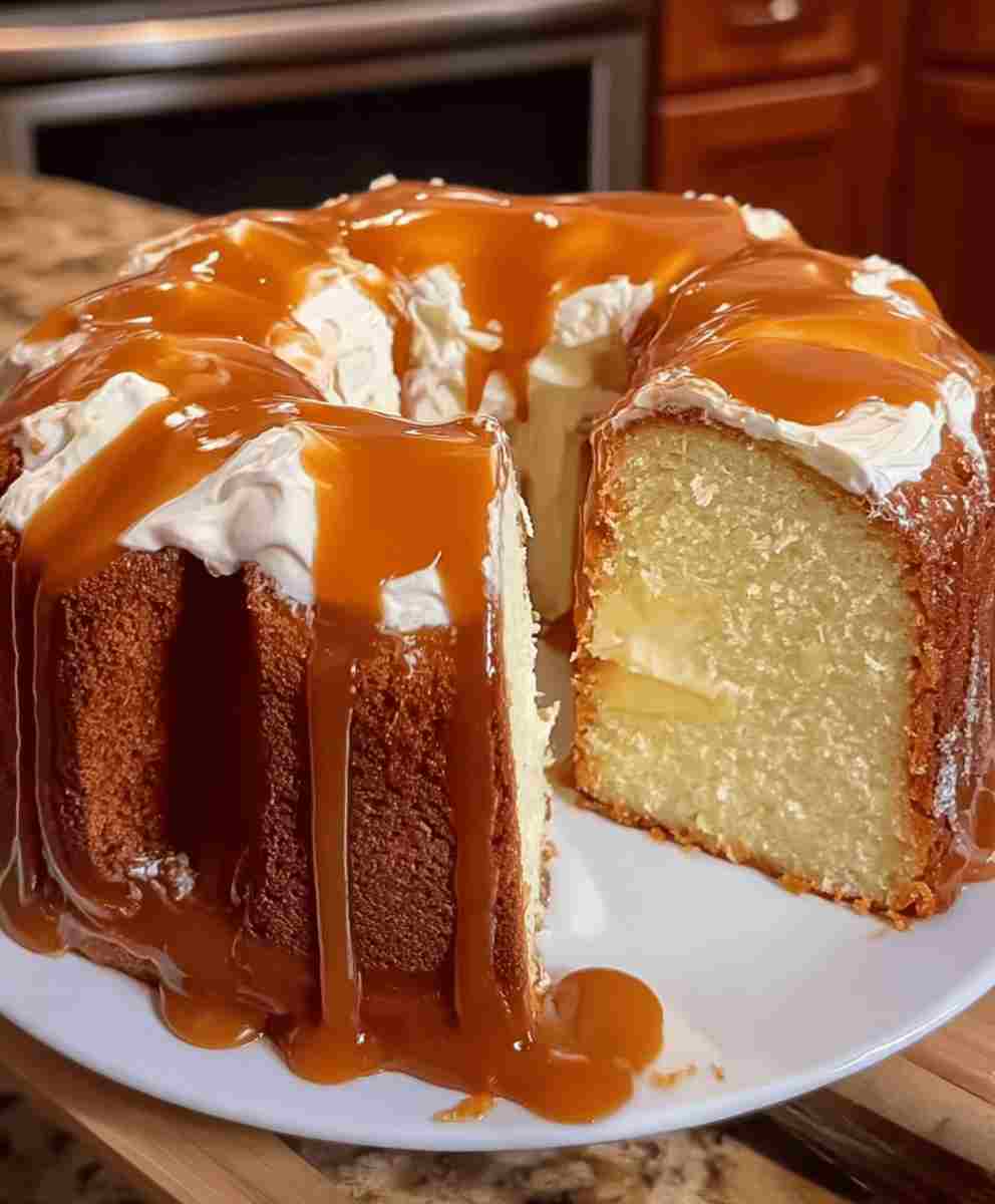 Caramel Cream Cheese Pound Cake Recipe