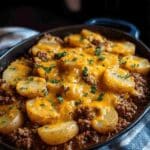 Cheesy Ground Beef and Potatoes Skillet Recipe