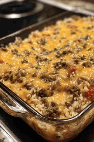 Cheesy Ground Beef and Rice Casserole Recipe