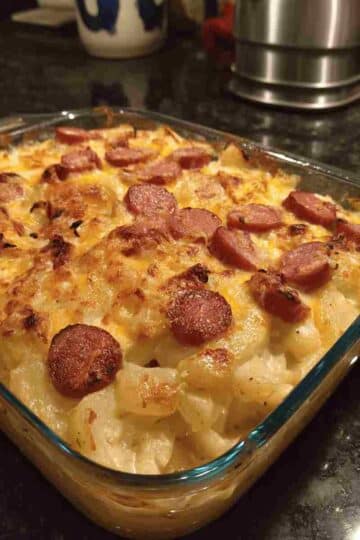 Cheesy Kielbasa Potato Casserole