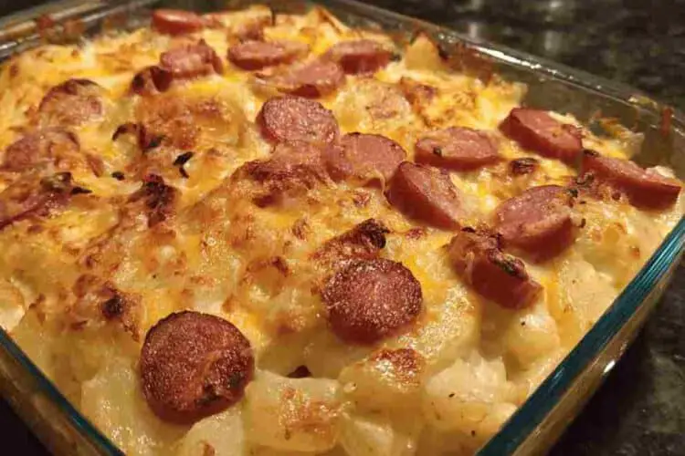 Cheesy Kielbasa Potato Casserole