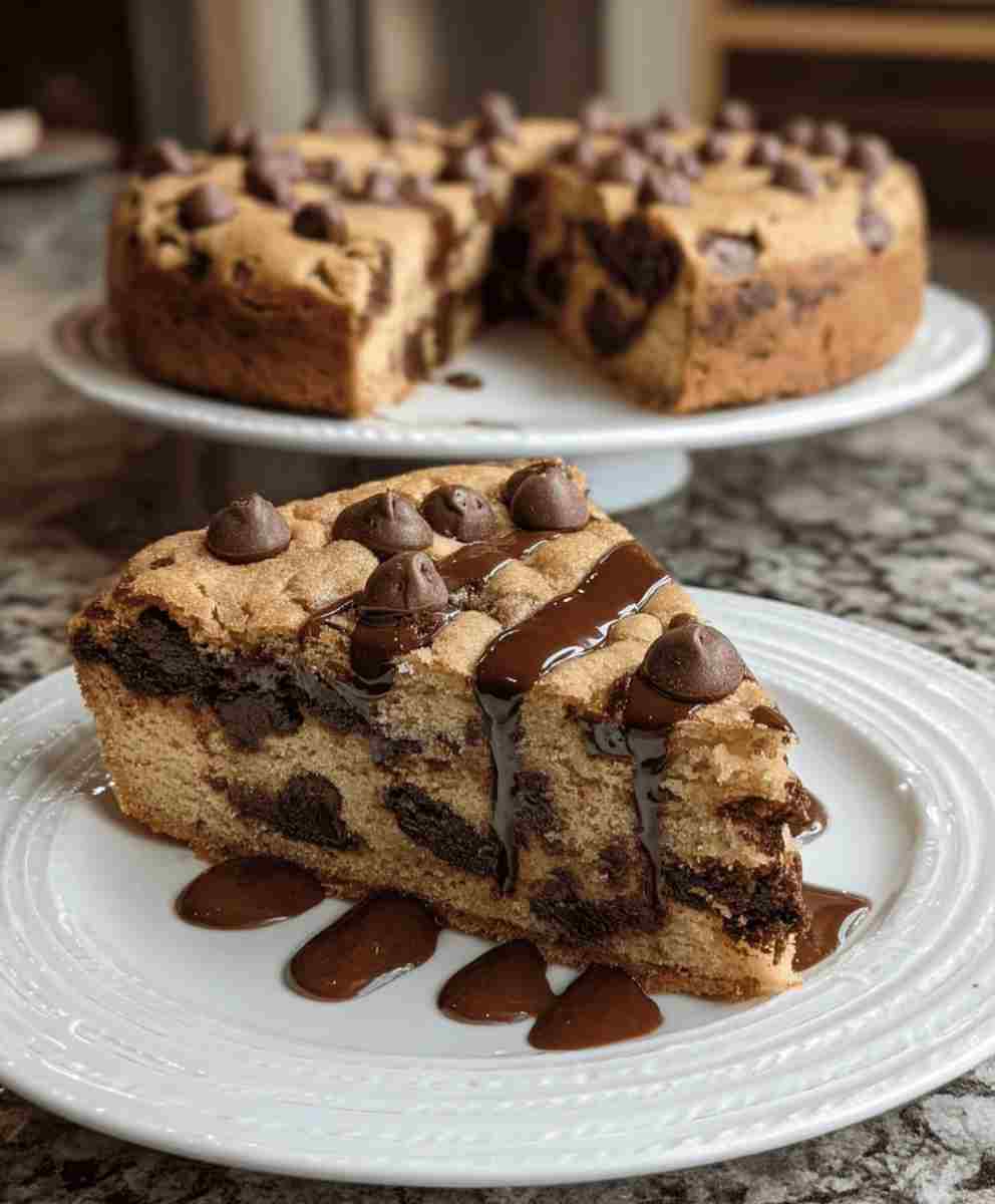 Chocolate Chip Cookie Cake Easy Dessert Recipe