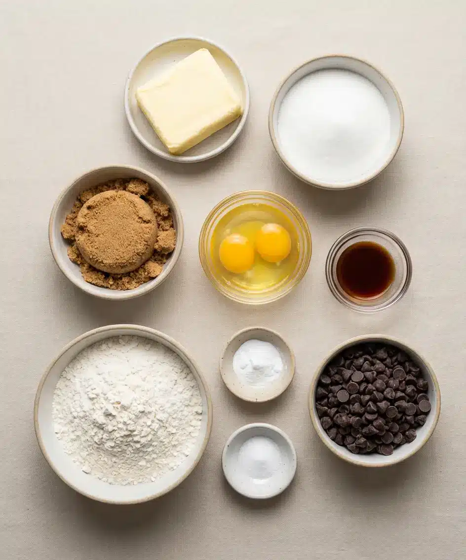 Chocolate Chip Cookie Cake ingredients