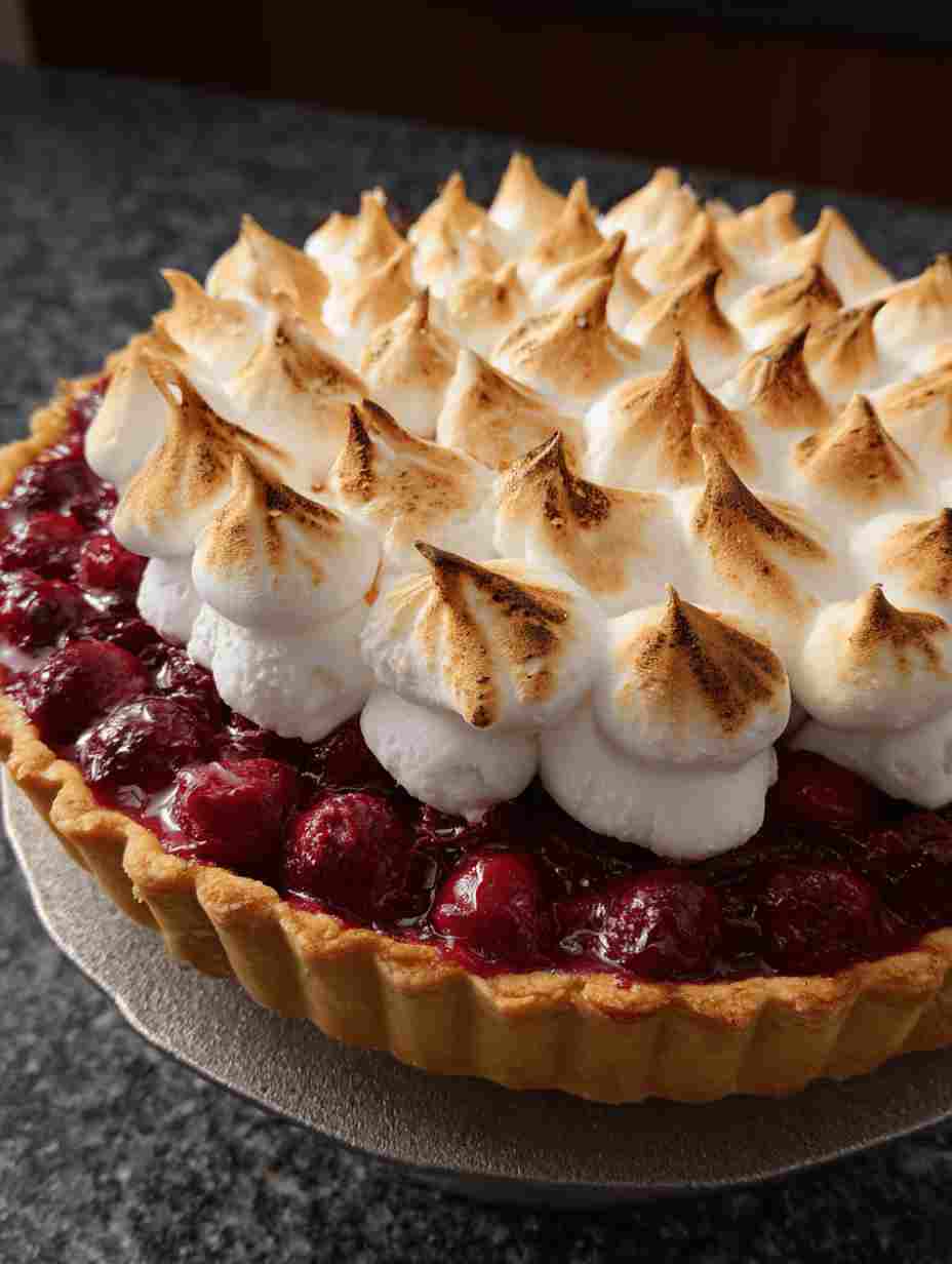 Cranberry Meringue Pie Recipe Festive Holiday Dessert