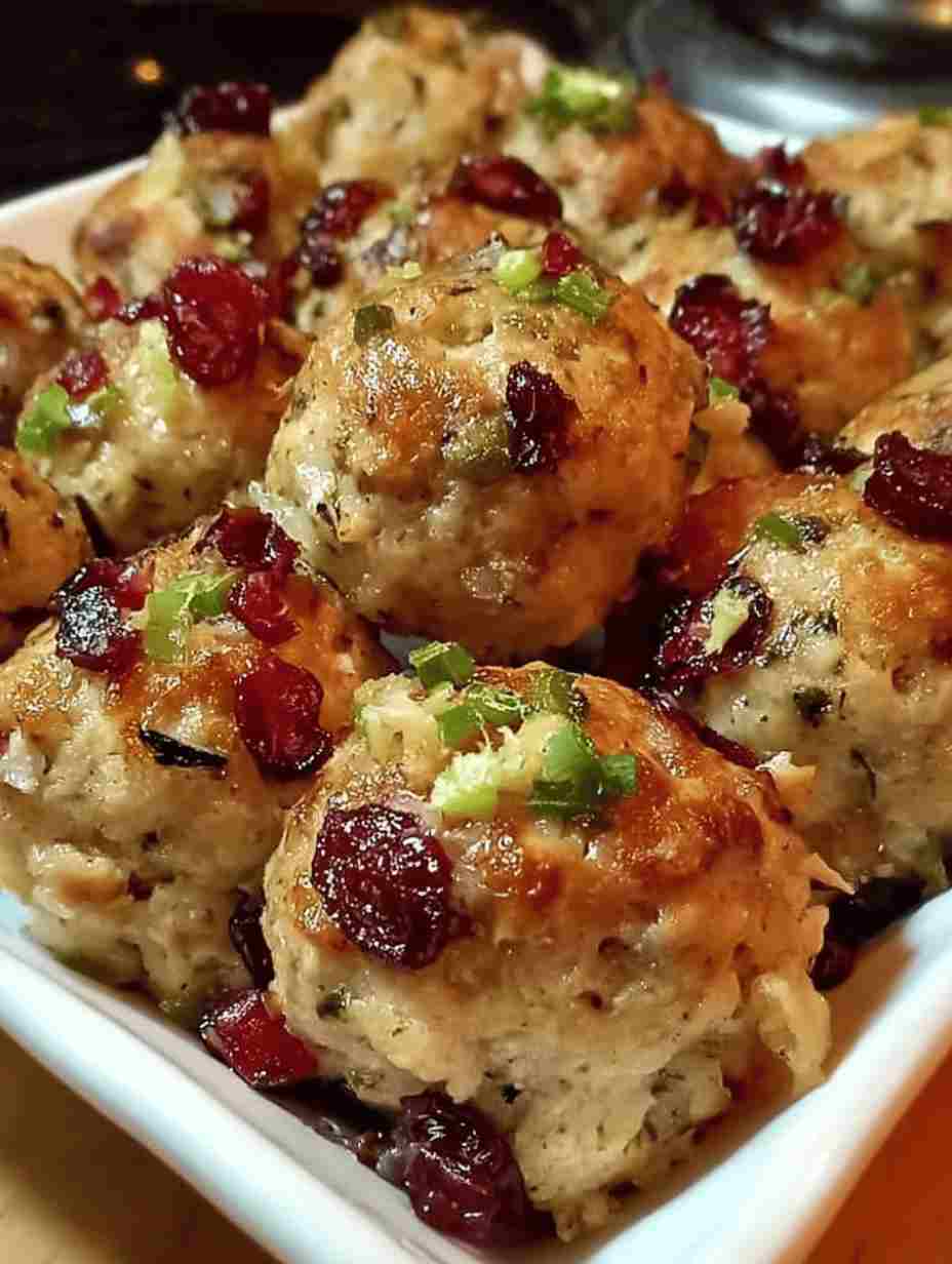 Cranberry Turkey Stuffing Balls Recipe