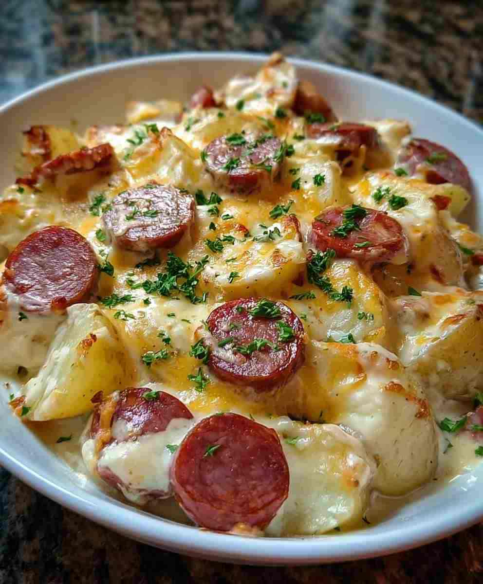 Creamy Cheesy Ranch Potatoes with Smoked Sausage