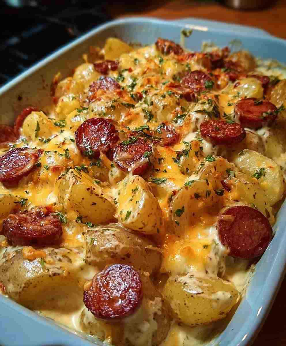 Creamy Cheesy Ranch Potatoes with Smoked Sausage
