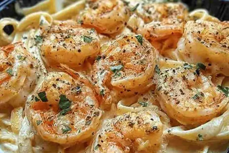 Creamy Garlic Shrimp Alfredo Pasta