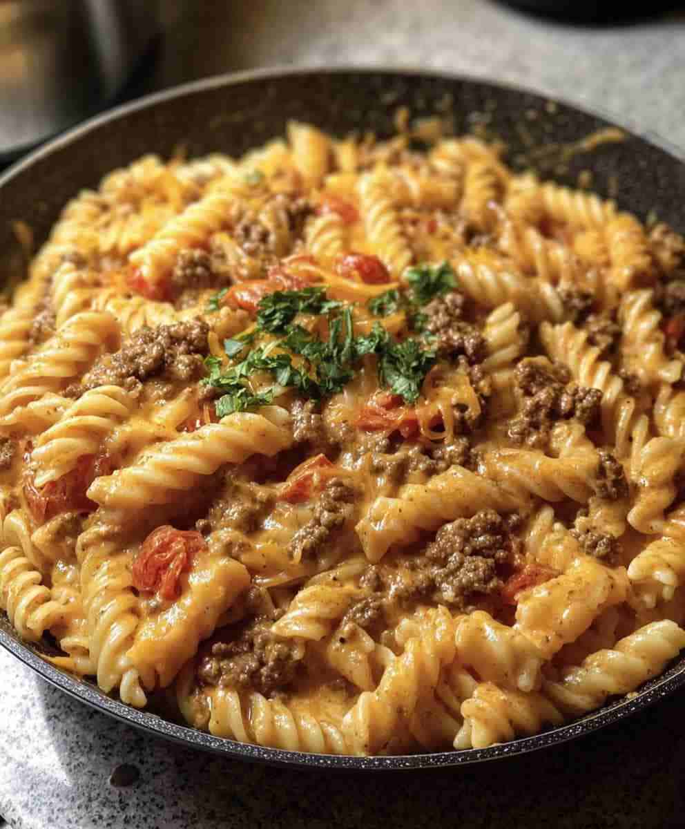Creamy Rotel Pasta with Ground Beef Cheesy Dinner