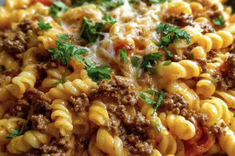Creamy Rotel Pasta with Ground Beef Cheesy Dinner