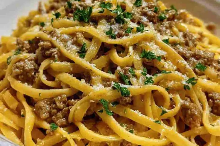 Garlic Butter Beef Linguine