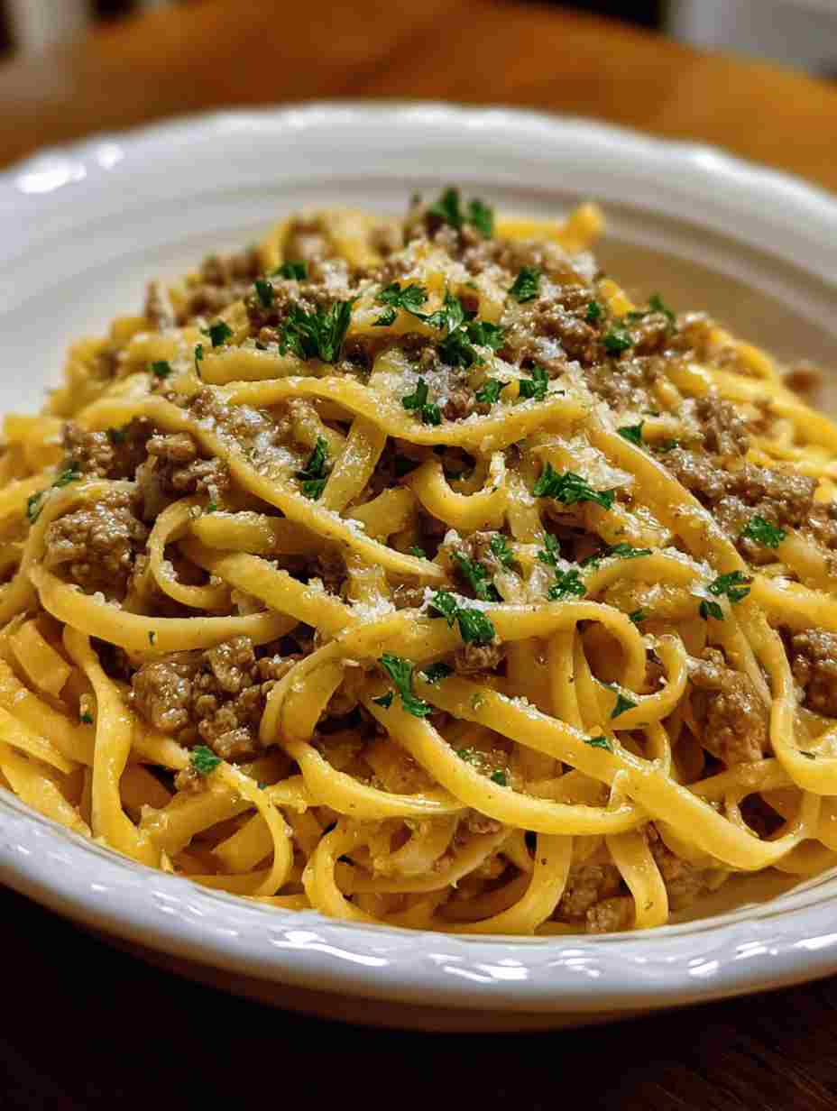 Garlic Butter Beef Linguine