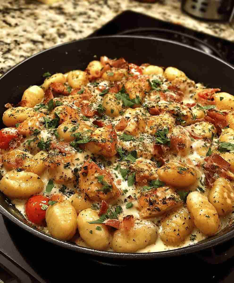 Garlic Chicken Gnocchi Skillet  Creamy One Pan Dinner