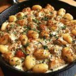 Garlic Chicken Gnocchi Skillet Creamy One Pan Dinner