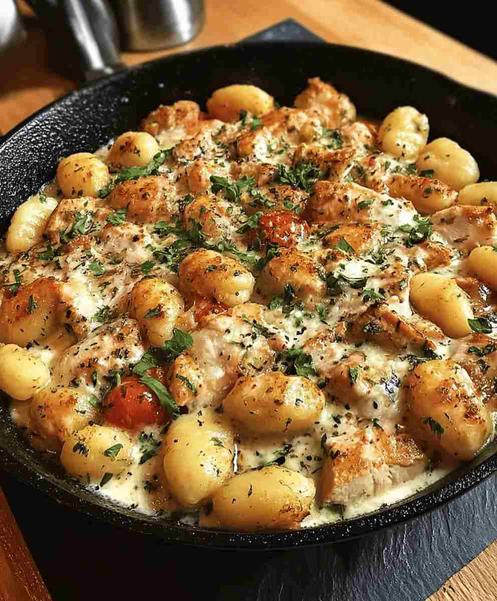Garlic Chicken Gnocchi Skillet Creamy One Pan Dinner