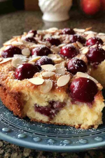 Juicy Cherry Almond Cake Recipe Easy Dessert