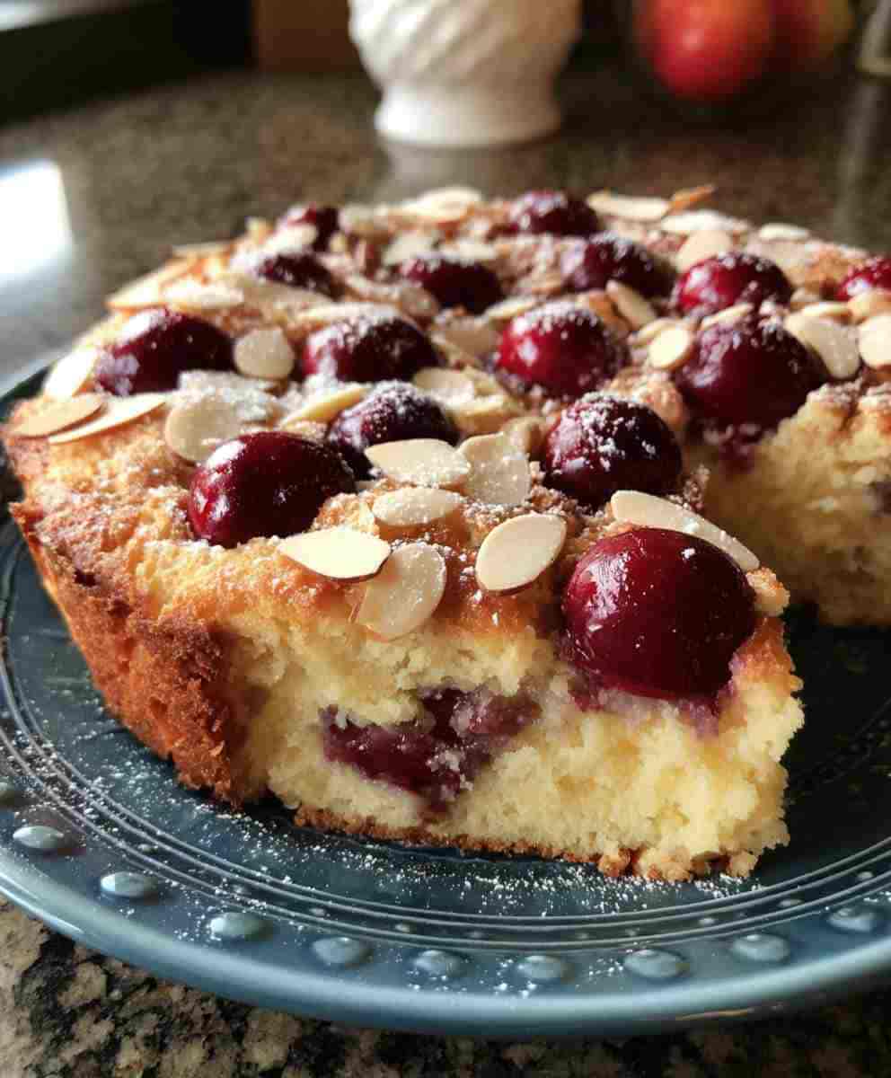 Juicy Cherry Almond Cake Recipe Easy Dessert