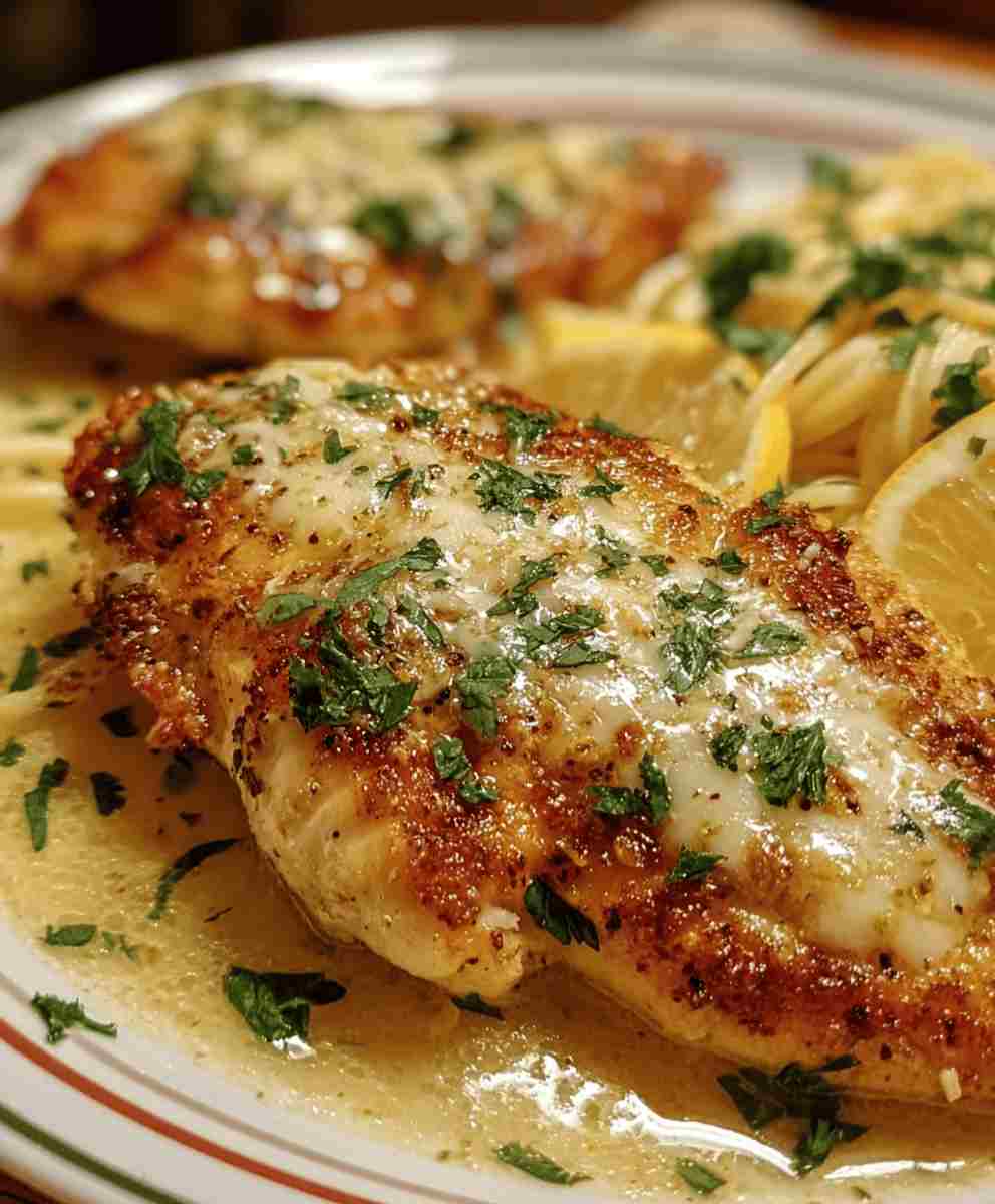 Lemon Chicken Romano Recipe with Crispy Cheese Coating