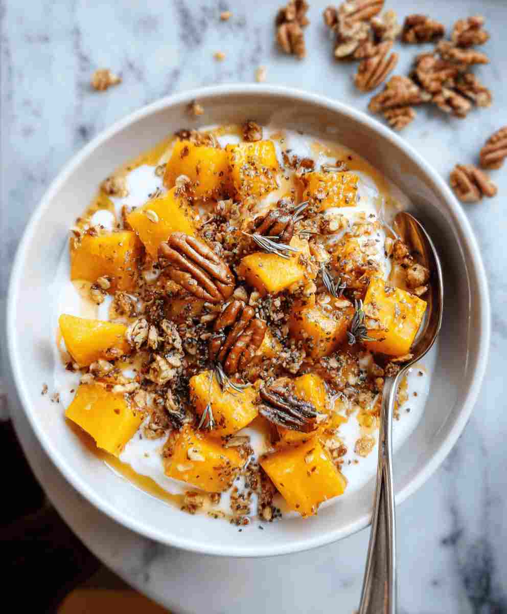 Maple Roasted Butternut Squash Yogurt Bowl