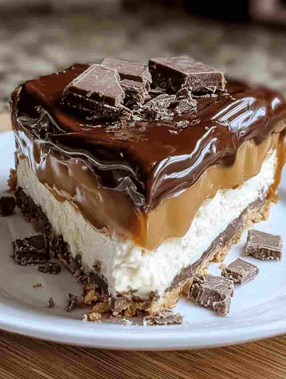 No Bake Twix Cheesecake Easy Layered Dessert