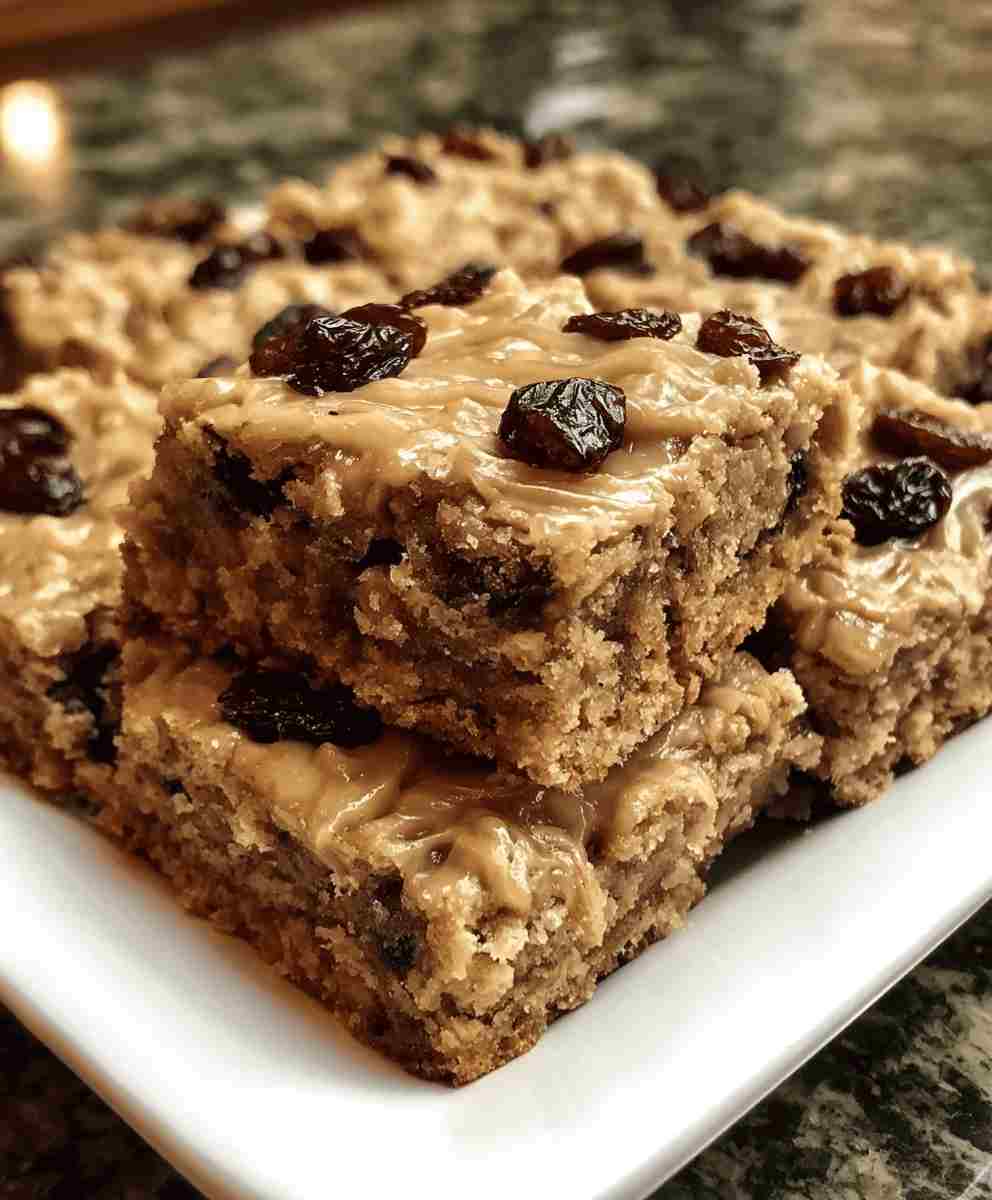 Oatmeal Raisin Cookie Bars  Easy Chewy Dessert Recipe