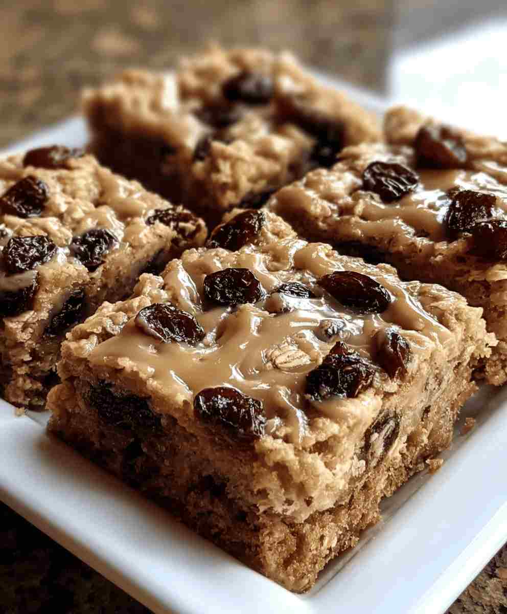 Oatmeal Raisin Cookie Bars Easy Chewy Dessert Recipe