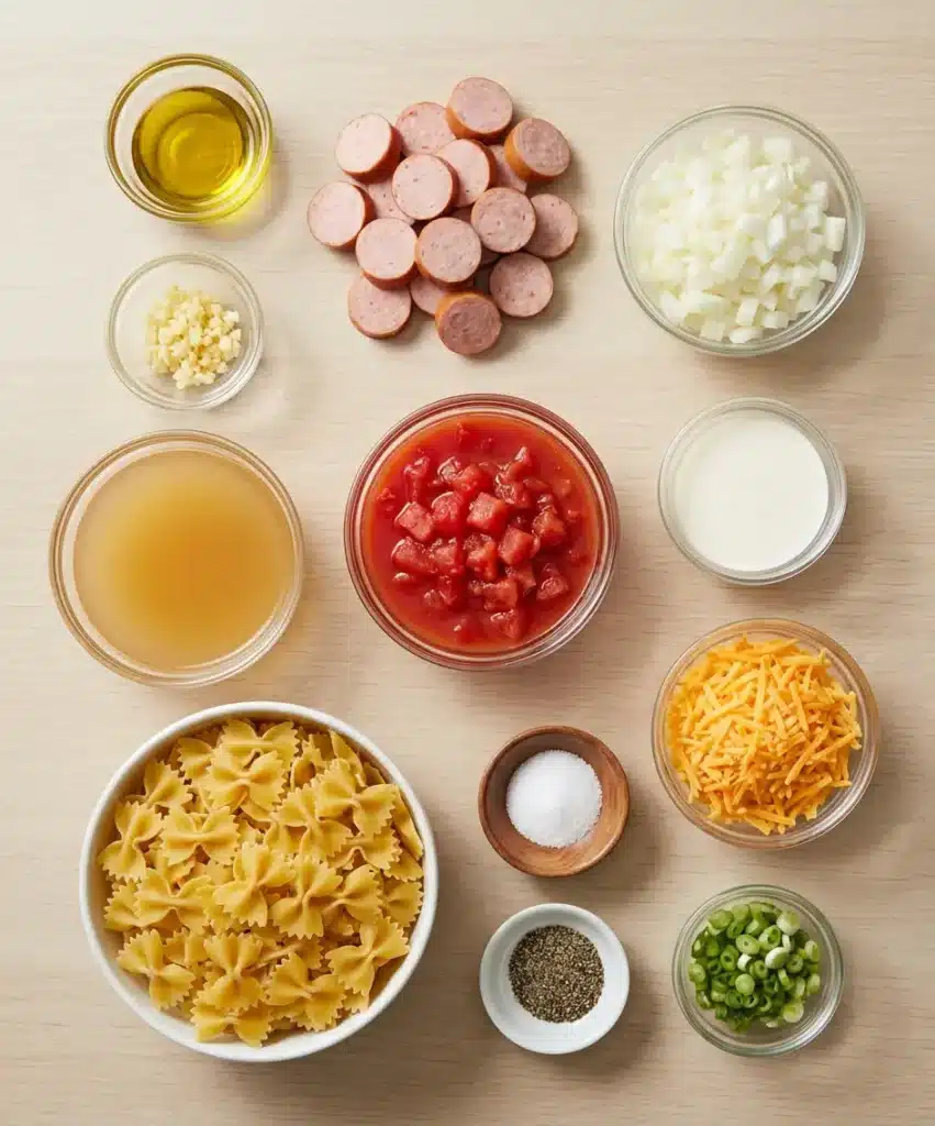 One Pot Kielbasa Pasta Easy Cheesy Weeknight Dinner