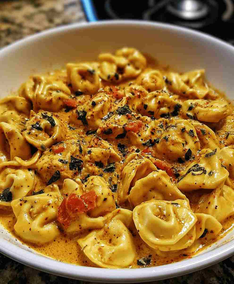 One Pot Spicy Garlic Butter Chicken Tortellini