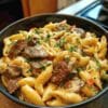 Philly Cheesesteak Pasta Creamy One Pot Recipe