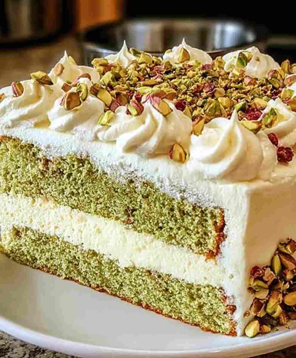 Pistachio Raspberry Cake Recipe