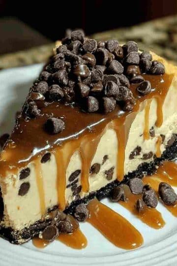 Salted Caramel Chocolate Chip Cheesecake Recipe