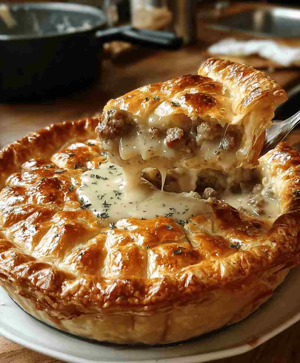 Sausage Gravy Puff Pie Recipe