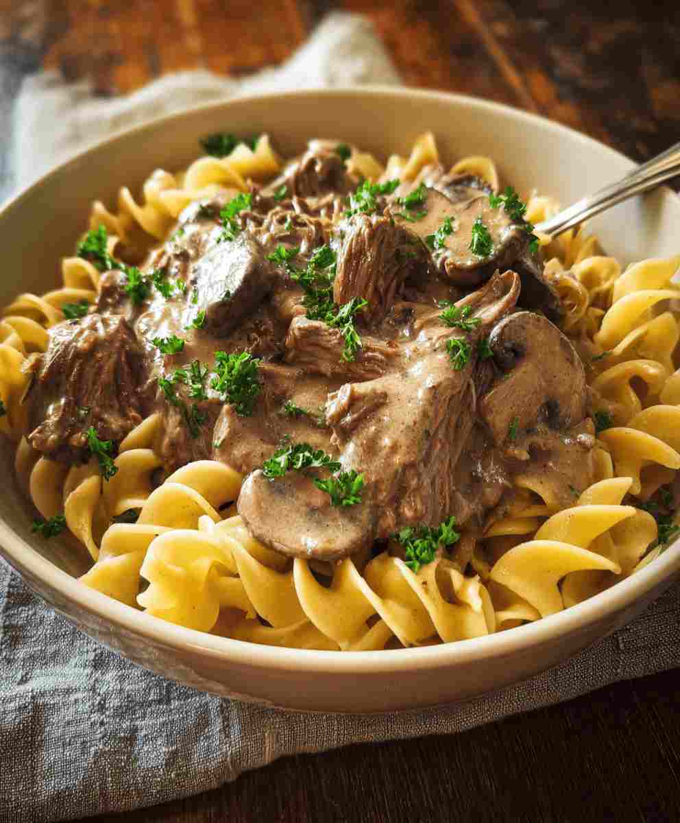 Slow Cooker Beef Stroganoff