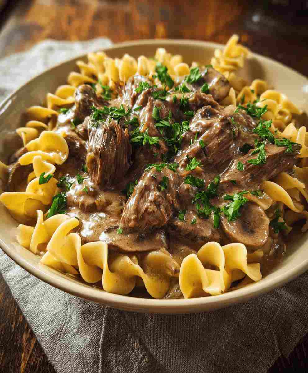Slow Cooker Beef Stroganoff