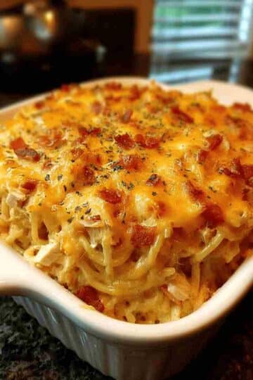 Spicy Southern Cheesy Chicken Spaghetti Casserole