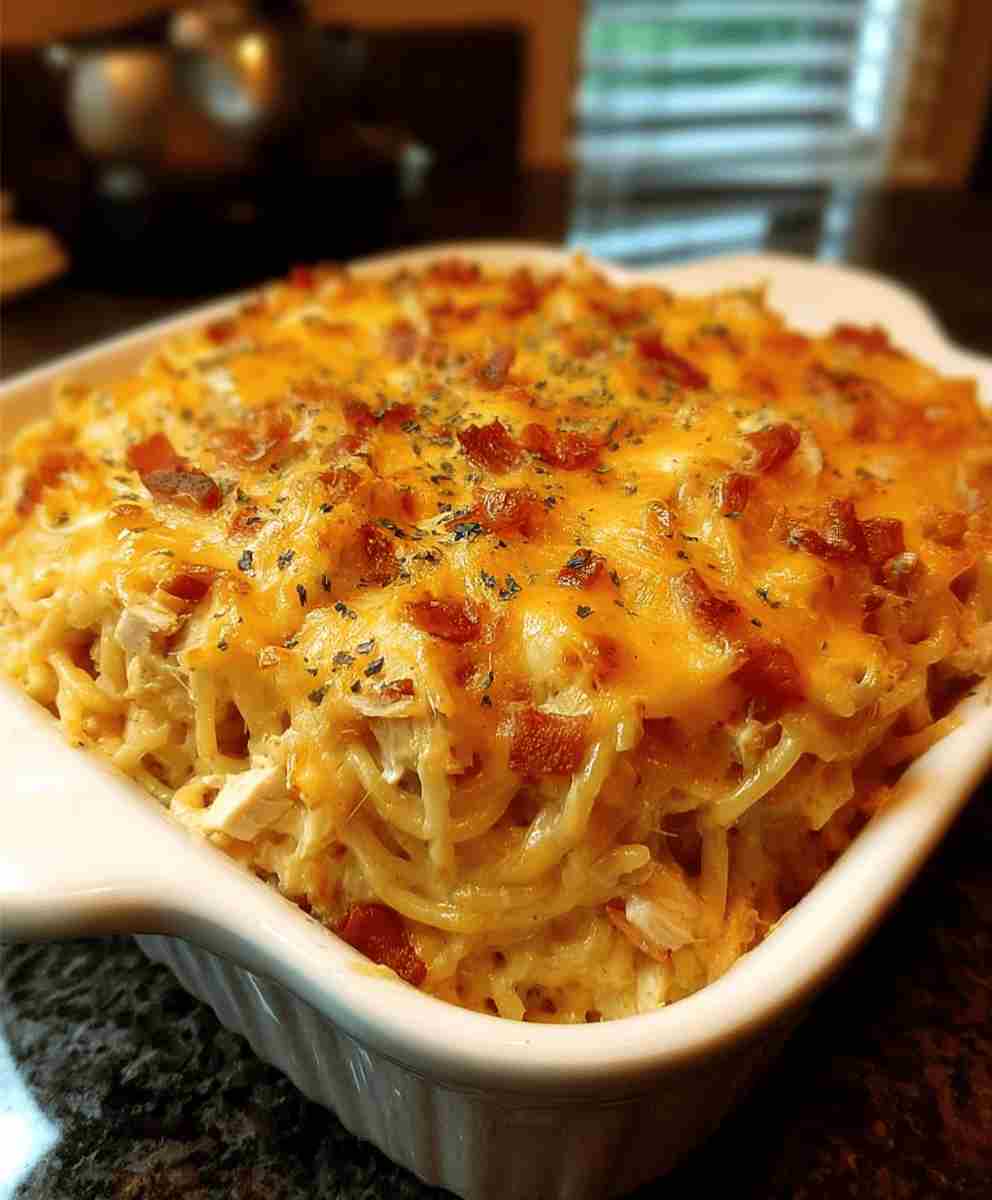 Spicy Southern Cheesy Chicken Spaghetti Casserole