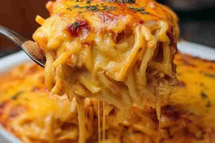 Spicy Southern Chicken Spaghetti Casserole