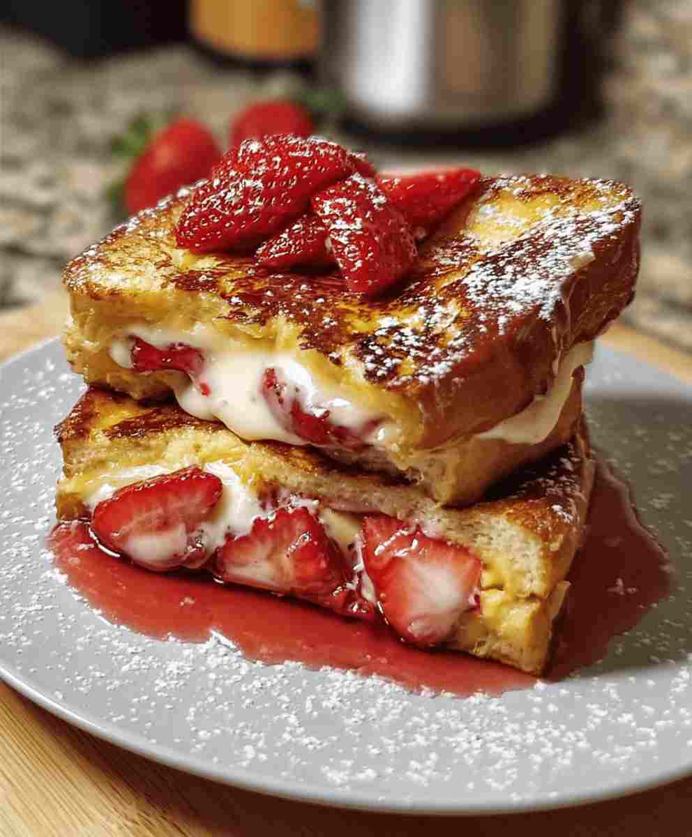 Strawberry Cheesecake Stuffed French Toast
