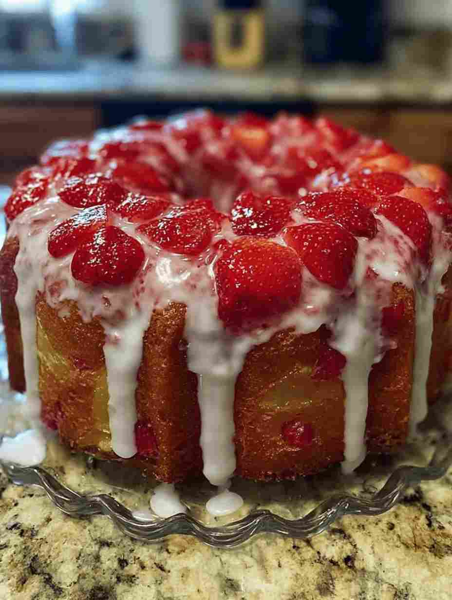 Strawberry Pineapple Pound Cake with Cream Cheese