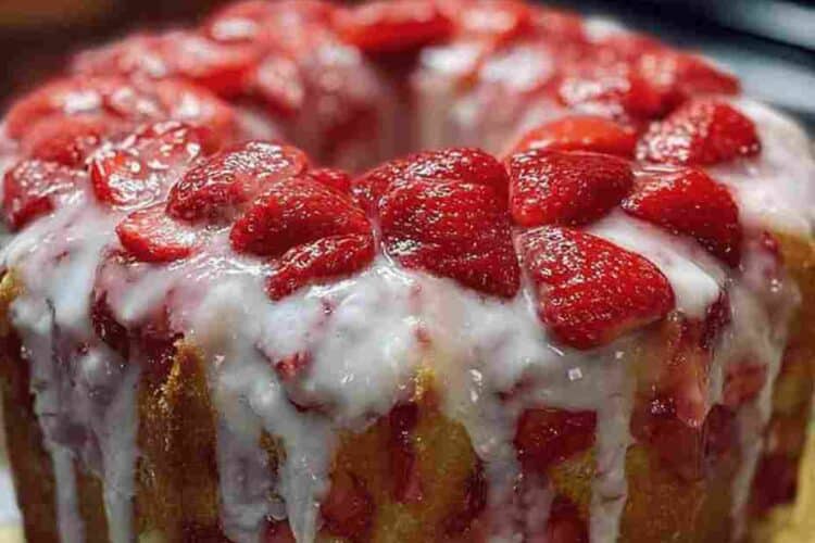 Strawberry Pineapple Pound Cake with Cream Cheese