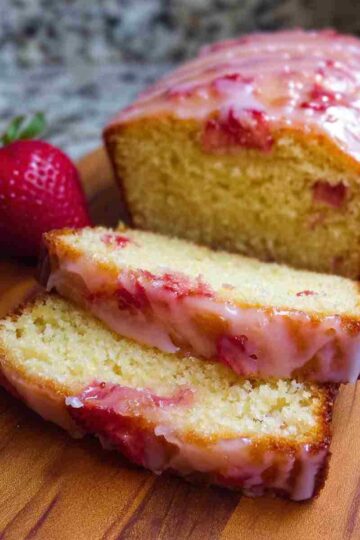 Strawberry Pound Cake with Glaze Moist Easy Recipe