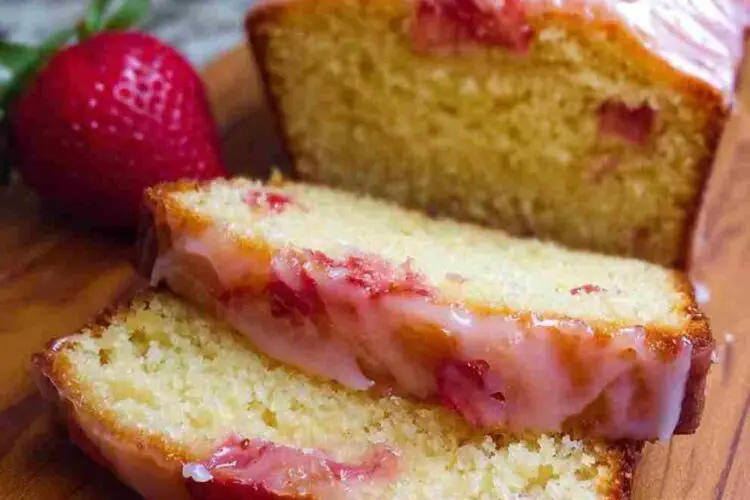 Strawberry Pound Cake with Glaze Moist Easy Recipe