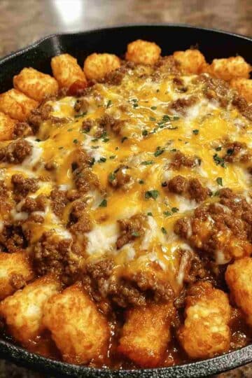 Tater Tot Sloppy Joe Skillet Easy Comfort Food Recipe