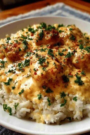Creamy Smothered Chicken and Rice Comfort Food Dinner