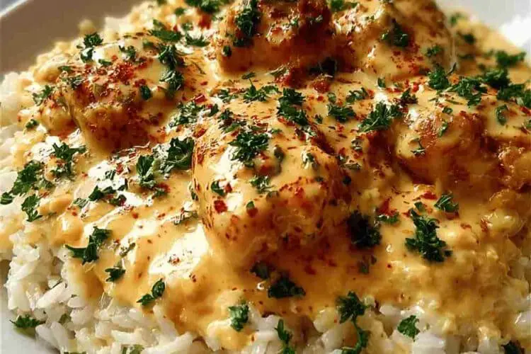 Creamy Smothered Chicken and Rice Comfort Food Dinner