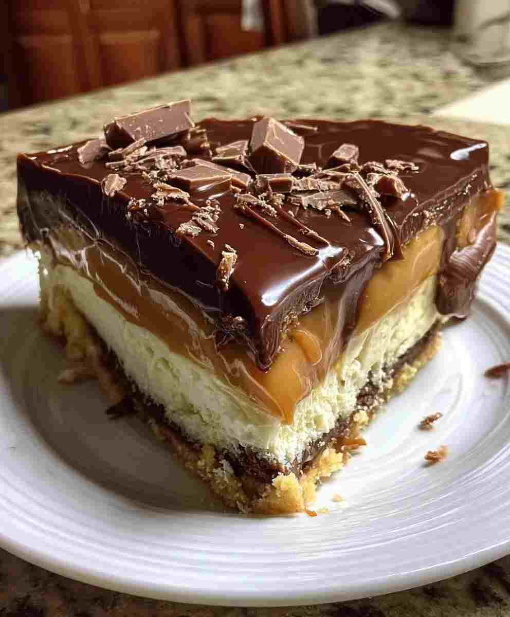 No Bake Twix Cheesecake Easy Layered Dessert