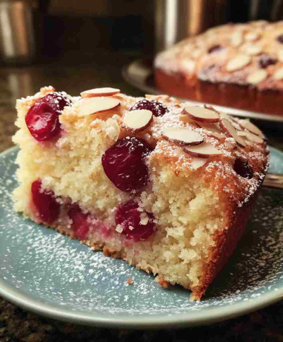 Juicy Cherry Almond Cake Recipe  Easy Dessert