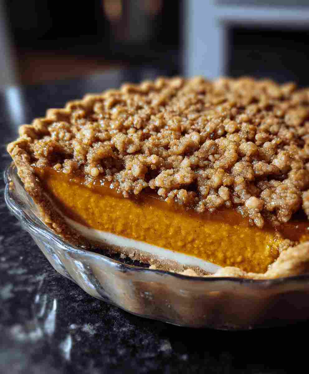 Bourbon Pumpkin Pie with Pecan